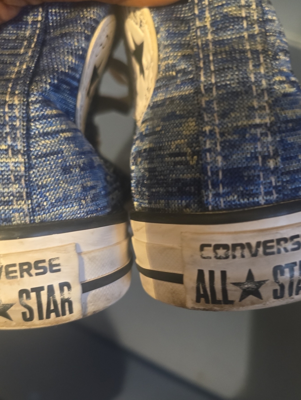 Classic High-Top Canvas Sneakers in Navy with White Accents - Picture 4 of 6